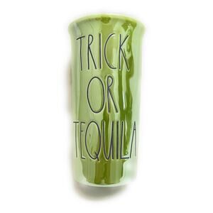 NEW Rae Dunn Halloween Trick Or Tequila Ceramic Iridescent W/ Lid Travel Cup